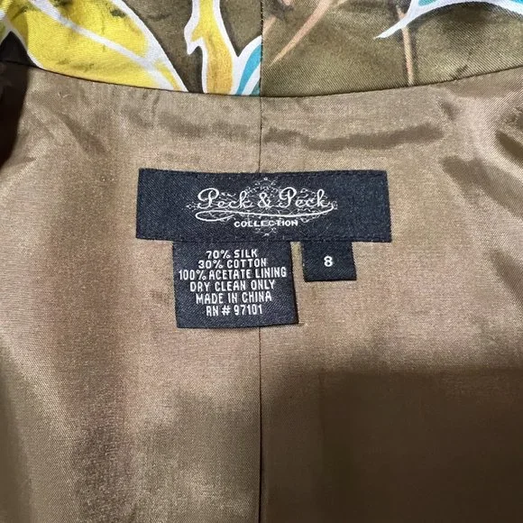 📌Peck & Peck Stunning Floral Silk Blend Blazer - Jacket with 3/4 Sleeves - Picture 12 of 12